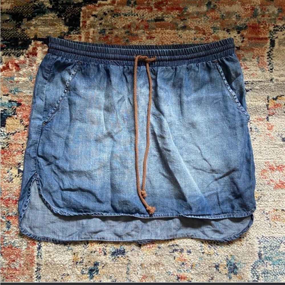 Cloth & Stone Blue Denim Skirt